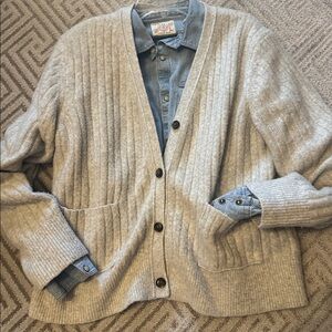 Banana Republic Light Gray cardigan sweater